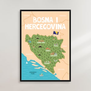 Bosnien und Herzegowina Kids Map - Balkan Kids Poster