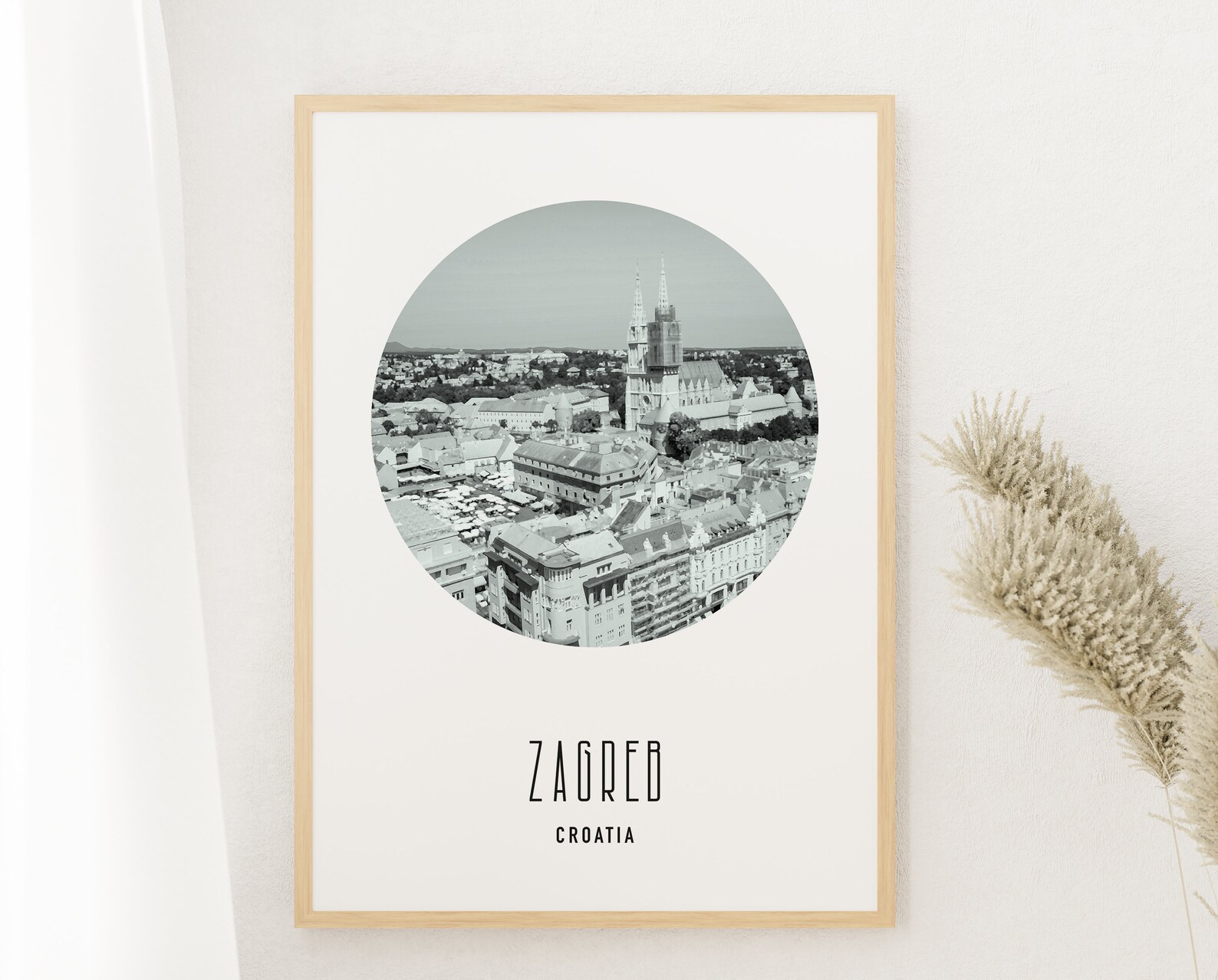 Zagreb Photo Print City Poster Croatia Hrvatska Etsy