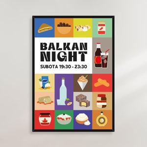 Balkan Night Poster - Serbia, Croatia, Bosnia