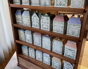 Vintage 1989 Lenox Spice Village Complete Set of 24 Porcelain Spice Jars with Original Rack