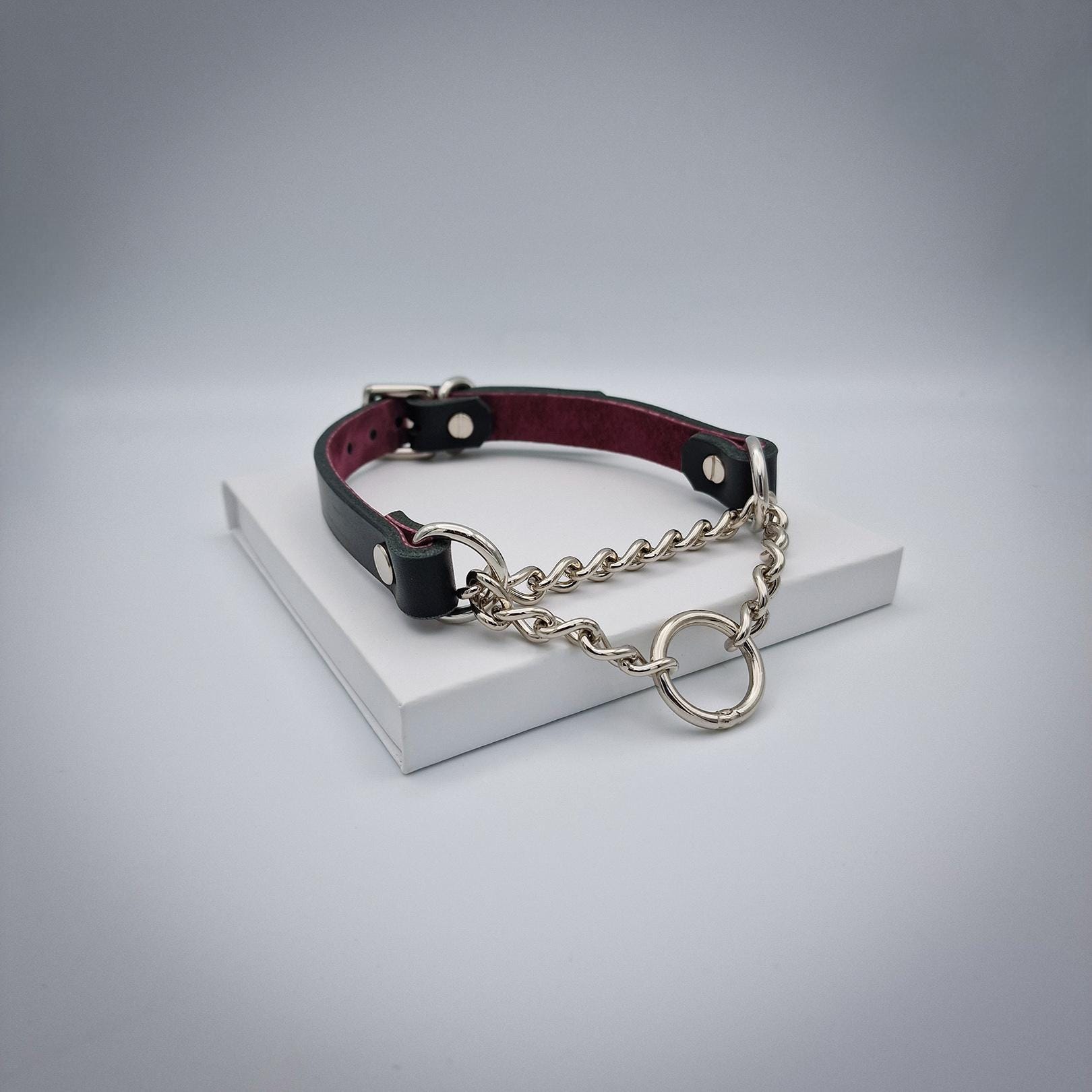 Italian Leather Martingale Collar, Suede Lined, Custom Sizes and Colours