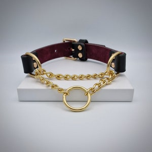 Dita Martingale Collar | Full Grain Italian Leather | Suede Lined | Nickel Free | Handmade