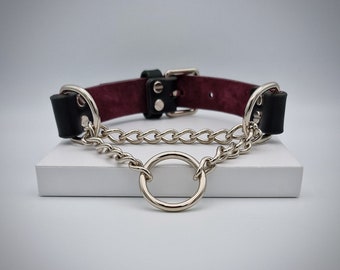 Dita Martingale Collar | Full Grain Italian Leather | Suede Lined | Nickel Free | Handmade