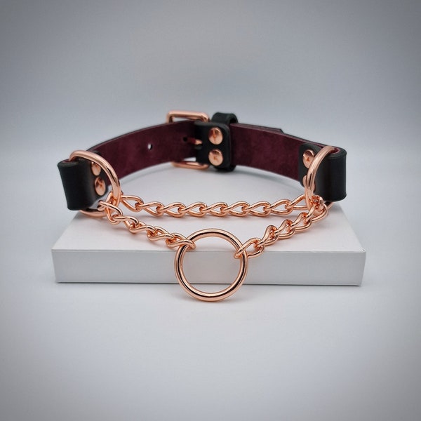 Dita Martingale Collar | Full Grain Italian Leather | Suede Lined | Nickel Free | Handmade