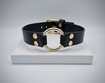 Harlow O Ring Collar | Full Grain Italian Leather | Nickel Free | Handmade