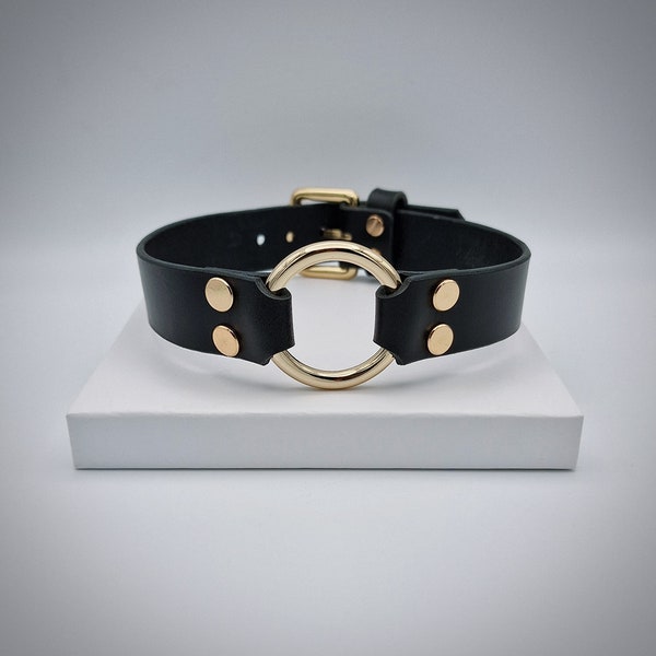 Harlow O Ring Collar | Full Grain Italian Leather | Nickel Free | Handmade