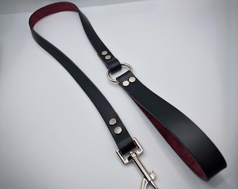 Leather BDSM Leash - "Ivy" - Full Grain Tuscan Leather, Made To Measure