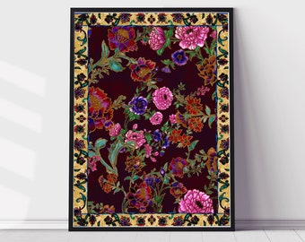 Vintage Floral Art Print | Eid Gift, Statement Wall Art (Unframed)