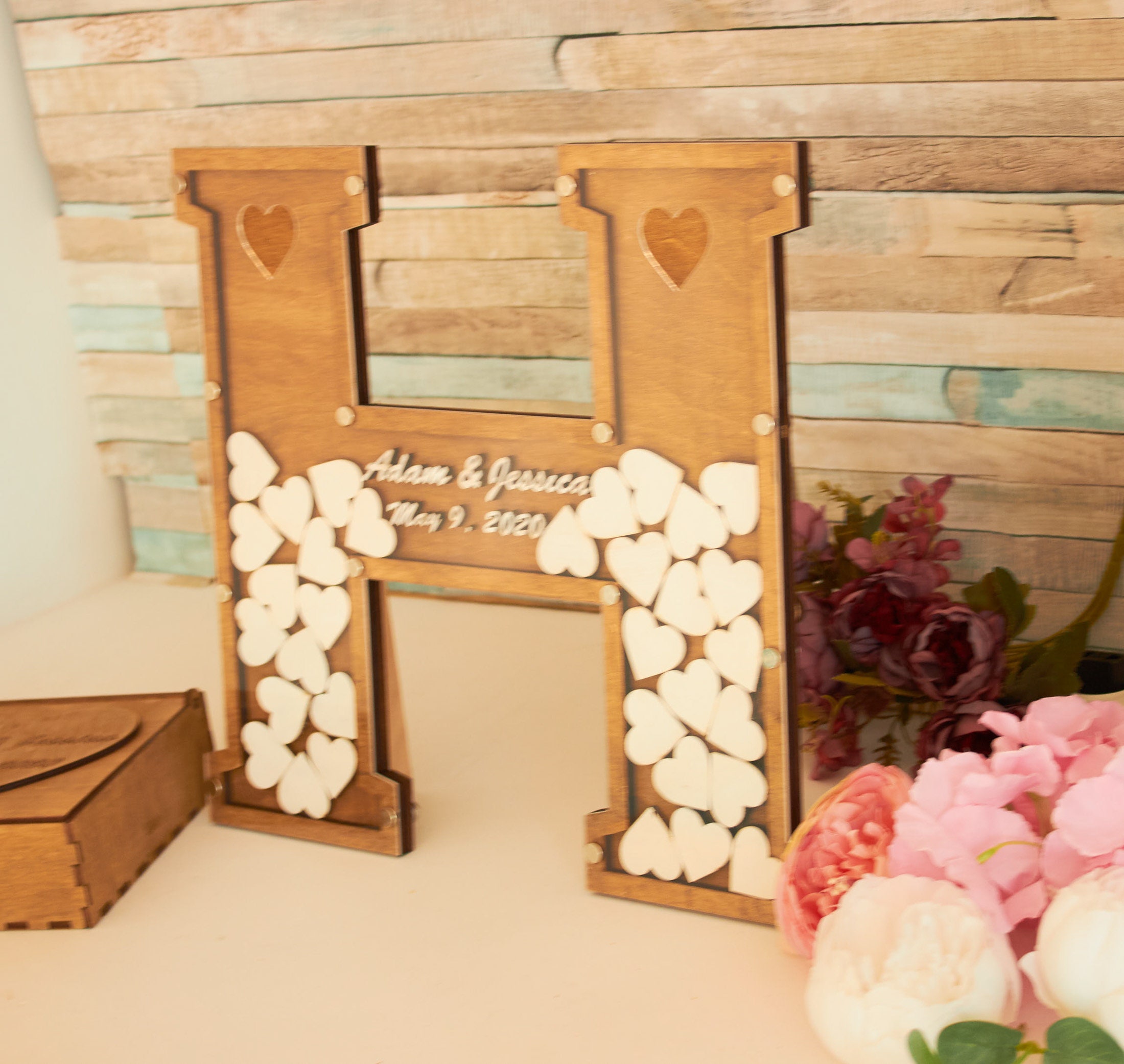 Wedding Drop Box Wooden Frame Guest book alternative Etsy