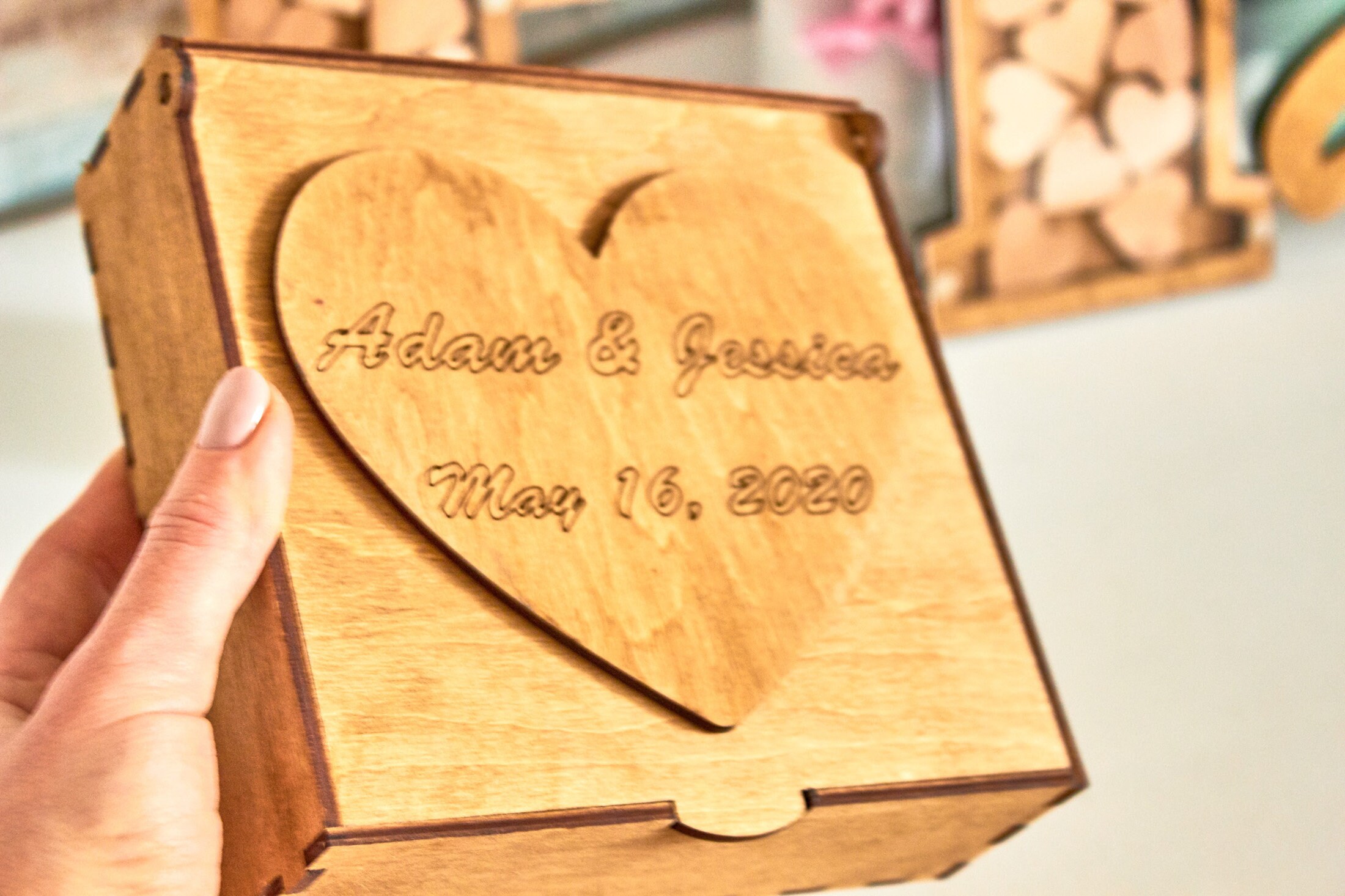 Wedding Drop Box Wooden Frame Guest book alternative Etsy