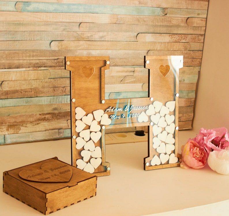 Wedding Drop Box Wooden Frame Guest book alternative Etsy