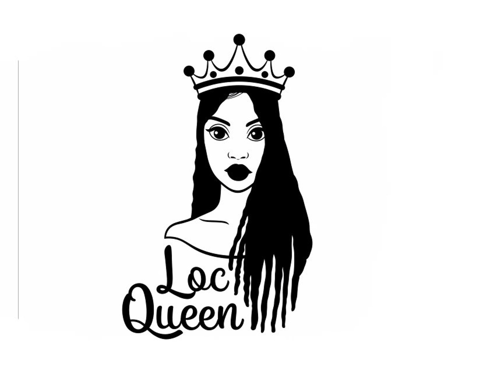 Download Vector Graphics Cute Girl Loc Queen With Crown Dreadlocks ...