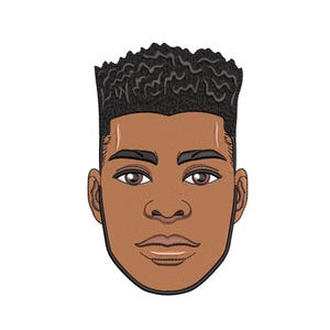 Machine Embroidery Design, Man Portrait - 4, 5, 6 inch