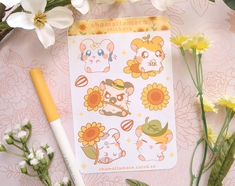 Hamtaro Sticker Sheet | Hamtaro Ham Ham Club House Stickers | Bullet Journal Notebook Stickers | High Quality Glossy Stickers