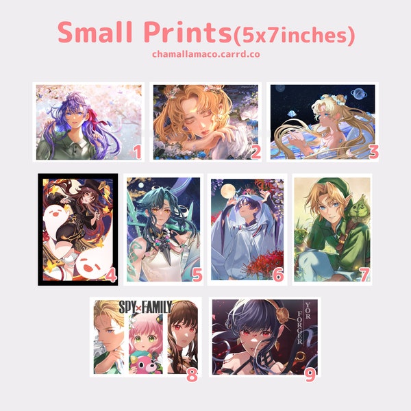 Mix & Match Any 3 Small Prints | Anime Prints | Shonen Art Prints | Shojo Aesthetics Wall Art Decor | Anime