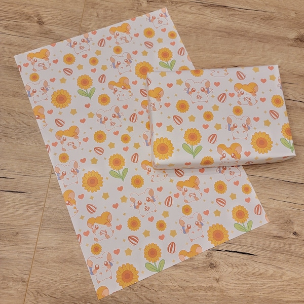 Hamtaro Gift Wrap Sheets | Hamtaro Wrapping Paper Sheets | Hamtaro Ham Ham Heartbreak | Premium Holiday Gift Wrapping Paper Sheets