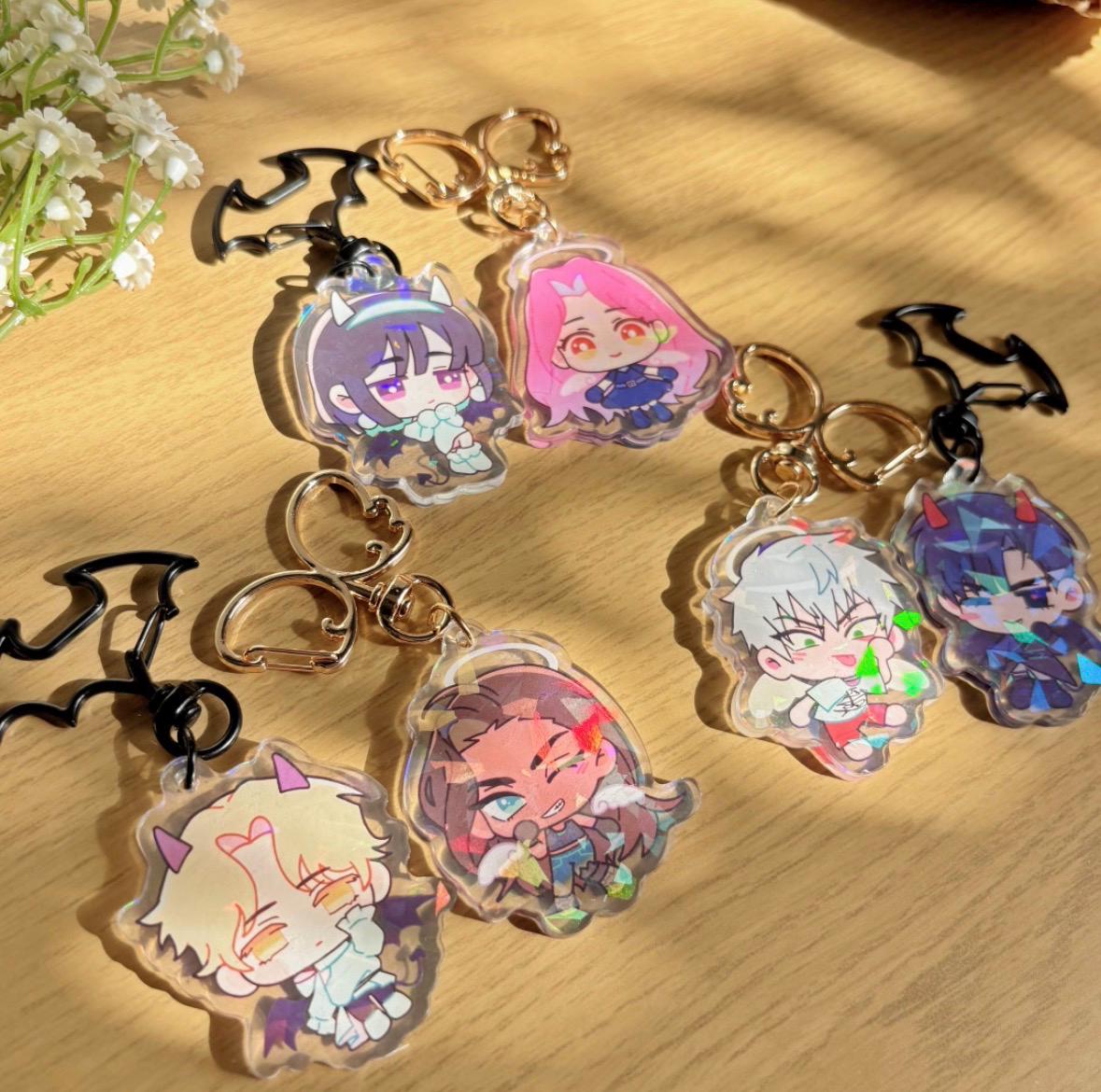 6 Porte Clés Alien Stages Jeux Figurine Cosplay Accessoires Mignon Acrylique Keychain Merch