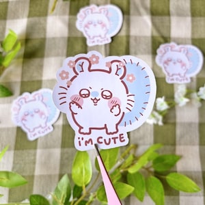 Momonga I&#39;m Cute Sticker | Chiikawa | Usagi | Hachiware | High Quality Matte Stickers