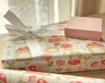 Frog Mushroom Gift Wrapping | Cottagecore Birthday Supplies | Christmas, Holiday, Handmade