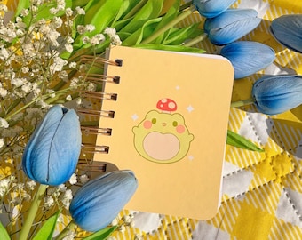 Froggie Mini Notebook | 100 Page Journal | Frog & Mushroom | Cute Cuddly Characters | Kawaii Stationery | Cute Stationery