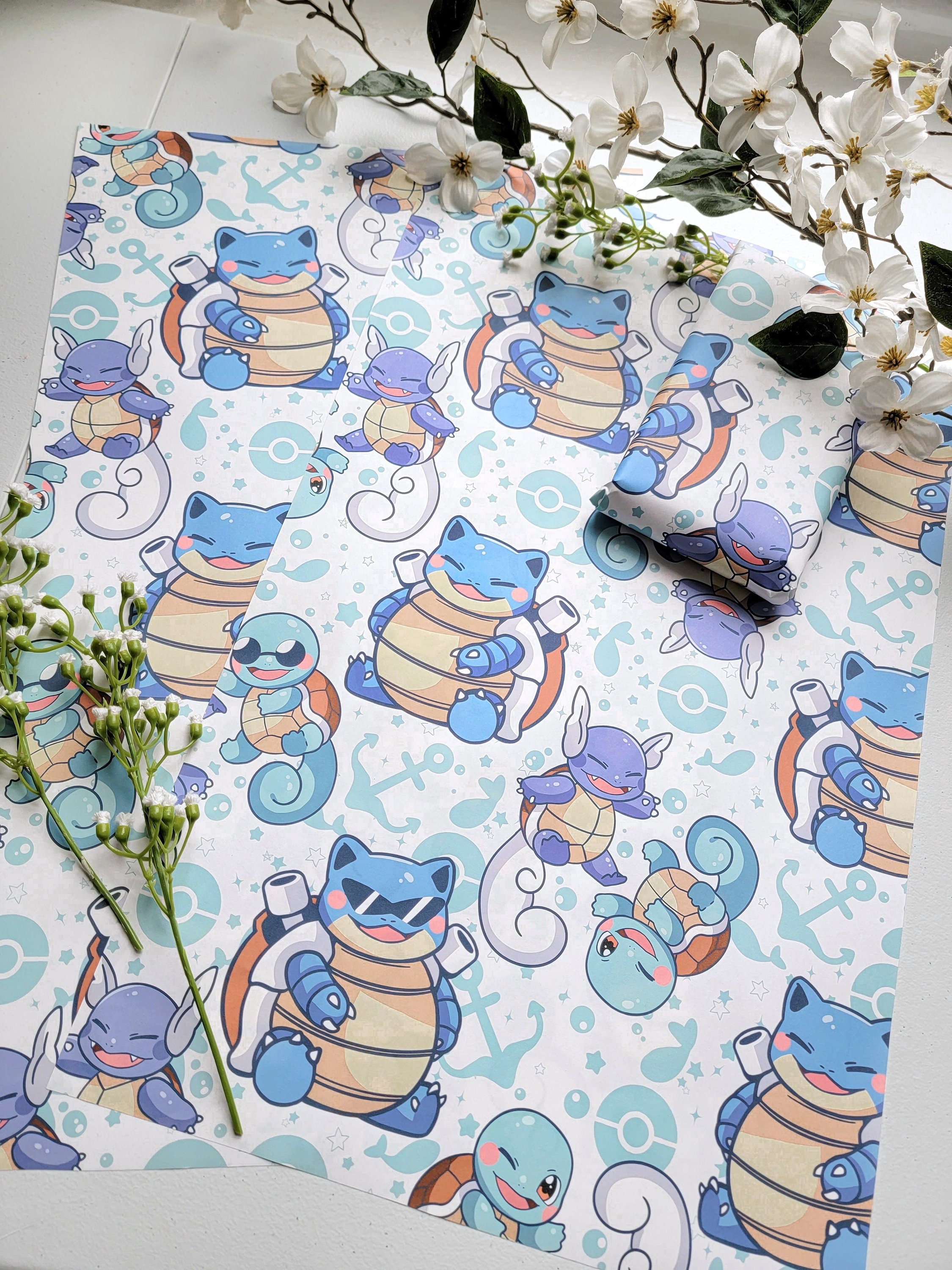 Pokemon Gift Wrap Pokemon Wrapping Paper PKMN Gift Wrap Etsy