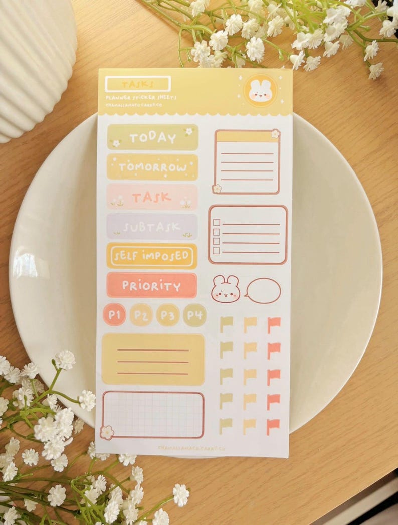 Tasks Reminder, Functional Productivity Stickers, Colorful Weekly ...