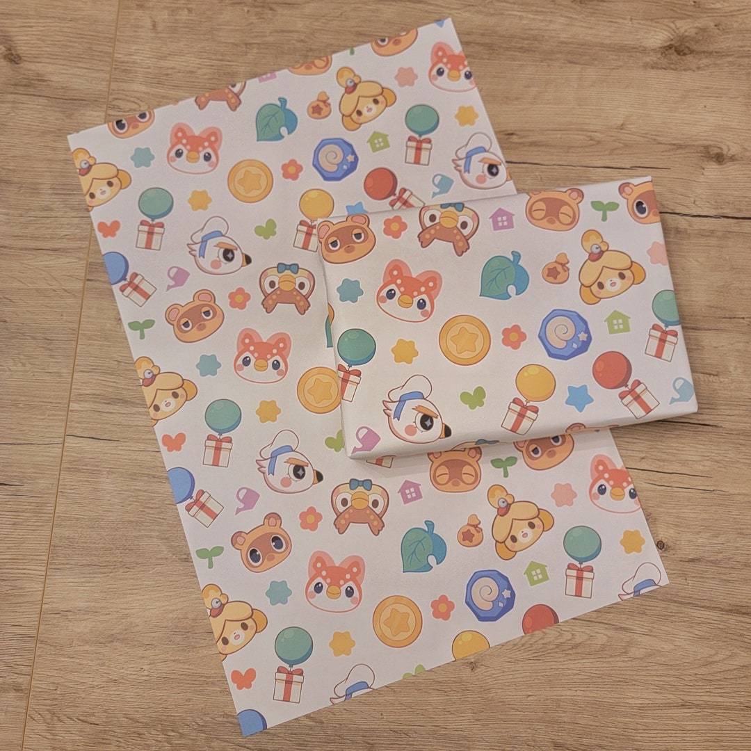 Animal Crossing Gift Wrap Sheets ACNH Wrapping Paper Sheets New