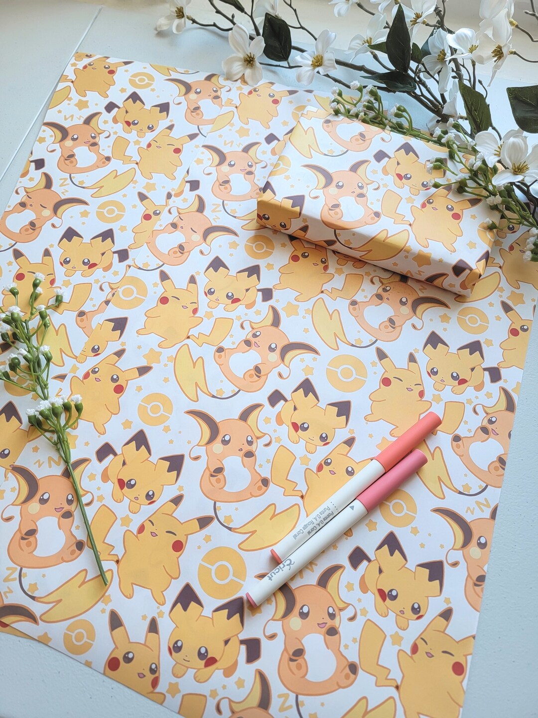 Pokemon Gift Wrap Sheets Set Pokemon Wrapping Sheets PKMN Gift Wrap Sheets Premium Holiday Gift