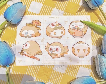 Owl Sticker Sheet | Pocket Monster Stickers | Anime Decal | Video Game Art