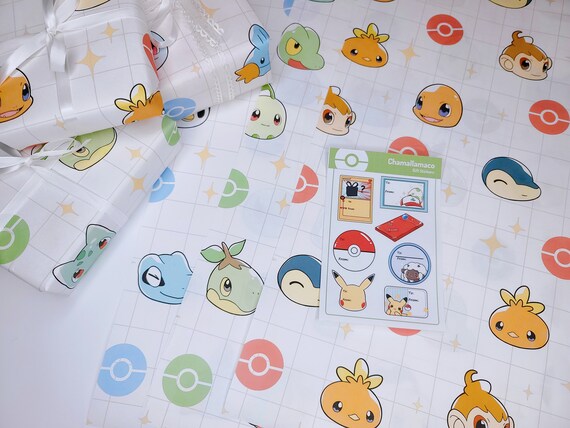 Pokemon Gift Wrap Pokemon Wrapping Paper PKMN Wrapping | Etsy