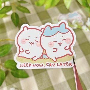 Chiikawa & Hachiware Napping | Chiikawa | Usagi | Hachiware | High Quality Matte Stickers