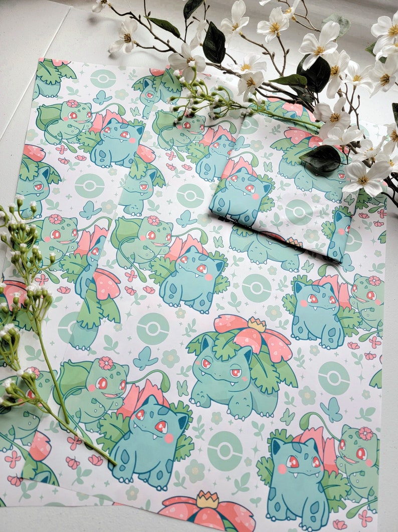Pokemon Gift Wrap Pokemon Wrapping Paper PKMN Gift Wrap Etsy