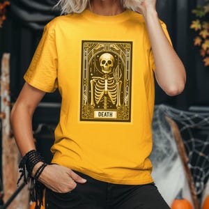 Death tarot Halloween shirt, fortune teller shirt, gothic shirt, Skeleton print tshirt, tarot card shirt, vintage Halloween, alt clothing