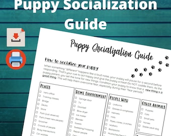 PRINTABLE Puppy Socialization Checklist, New Puppy Owner Checklist - Etsy