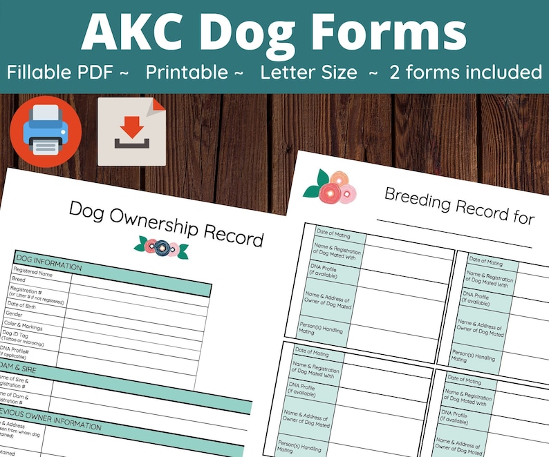 Dog Ownership Record and Breeding Records AKC Etsy