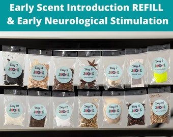 Dog Breeder Early Scent Introduction REFILL Kit & Early Neurological Stimulation for Puppies