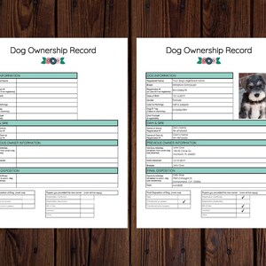 Dog Ownership Record and Breeding Records - AKC - Etsy