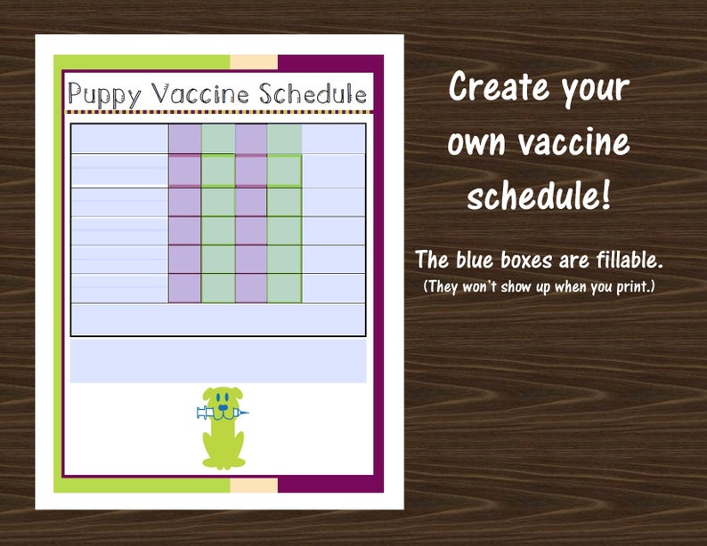 Puppy/Dog Vaccine Schedule Handout for Breeders or Pet Owners | Etsy