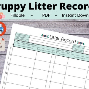 Puppy Litter Record - AKC - Breeder Forms