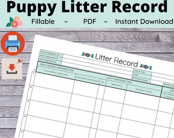 Puppy Litter Record - AKC - Breeder Forms