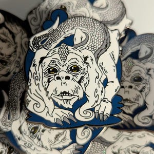Falkor Luck Dragon 2&quot; hard enamel pin with glitter