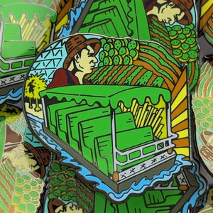 Pin de fantasía Disney de 2" con esmalte duro "Viviendo con la Tierra"
