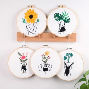 Embroidery feminist kit, embroidery kit beginner, plants embroidery kit, female embroidery kit, diy Kit for her, Mothers Day YP147