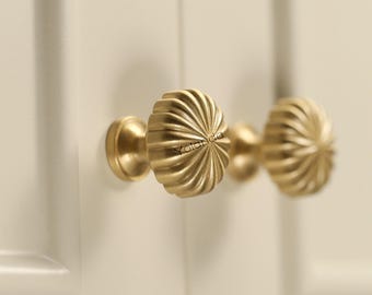 Sun brass cabinet Knobs, Modern Drawer handle pull Wardrobe handle Pulls, laser engraved Dresser Knobs Handles, DIY Furniture hardware