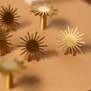 Modern Brass Sun Cabinet Knobs Sunshine Drawer handle pull Wardrobe handle Pulls, laser engraved  Dresser Cupboard Knobs Handles