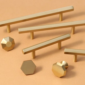 Hexagon Brass Cabinet pulls handle Solid Brass Drawer Knobs Pulls Gold Dresser Knobs Kitchen Handles Wardrobe handle pull,Furniture Hardware