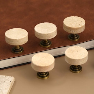 Vintage Travertine Bronze Base Drawer dresser handles knobs Natural Travertine Cabinet Cupboard knobs Pulls Wardrobe Kitchen knobs pulls