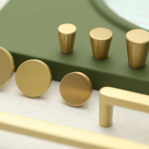Minimalist Gold Dresser Drawer Knobs Handles, Square Brass Cabinet handles knobs, wardrobe handle pull,Kitchen pull knob, Furniture hardware