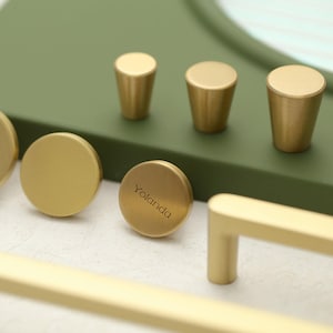 Minimalist Gold Dresser Drawer Knobs Handles, Square Brass Cabinet handles knobs, laser engraved wardrobe handle pull,Kitchen pull knob