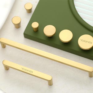 Minimalist Brass Cabinet pulls, Gold Dresser Knobs Handles, Drawer Cabinet Pulls Knobs,laser engraved wardrobe handle pull Kitchen pull knob